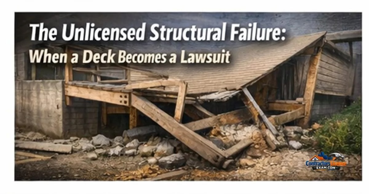 Unlicensed structural failure deck scenario